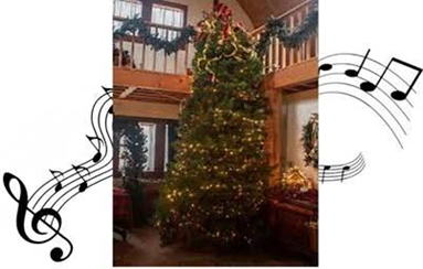 christmas tree with music notes clipart